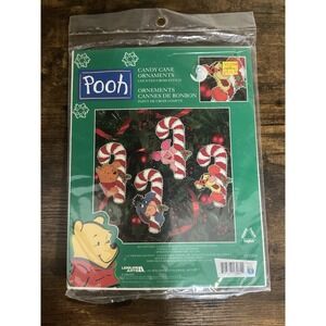 Pooh Candy Cane Ornaments Counted Cross Stitched Kit # 113261
